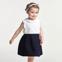 Jacadi Kleider>Festliches Kleid für Mädchen WEISS/MARINEBLAU