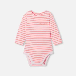 Jacadi Bodies>Gestreifter Body für Baby Mädchen ROSA/MEHRFARBIG