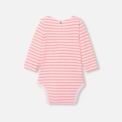 Jacadi Bodies>Gestreifter Body für Baby Mädchen ROSA/MEHRFARBIG