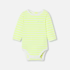 Jacadi Bodies>Gestreifter Body für Babys GELB/WEISS