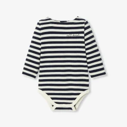 Jacadi Bodies>Gestreifter Body für Babys WEISS/BLAU