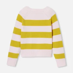 Jacadi Pullover, Sweatshirts, Strickjacken>Gestreifter Mädchen-Pullover ROSA/GRÜN