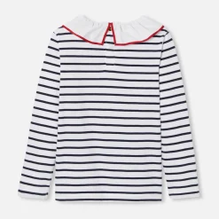 Jacadi T-Shirts, Polos, Langarmshirts>Gestreiftes T-Shirt für Mädchen WEISS/MARINEBLAU