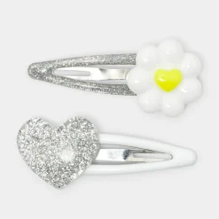 Jacadi Haar-Accessoires|Accessoires>Haarspangen im 2er-Set Kleinkind Mädchen SILBER/MEHRFARBIG