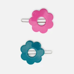 Jacadi Haar-Accessoires|Accessoires>Haarspangen-Duo mit Blumen für Mädchen ROSA/BLAU
