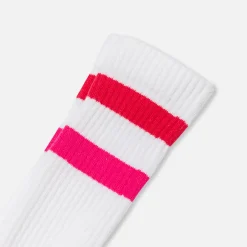 Jacadi Accessoires|分类为空>Hohe Socken für Mädchen WEISS/ROSA