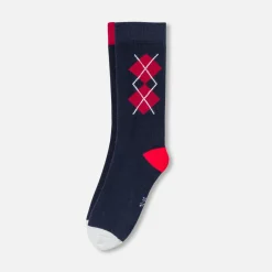 Jacadi Accessoires|Socken Und Stiefelchen>Hohe Socken im 2er-Set für Jungen MARINEBLAU/ROT
