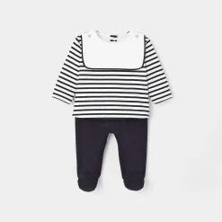 Jacadi Spieler, Latzhosen, Ensembles>Hosen-Ensemble für Jungen MARINEBLAU/WEISS