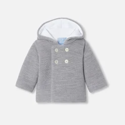 Jacadi Jacken & Mäntel|Jacken & Mäntel>Jacke für Babys aus Strick GRAU MELIERT HELL JACADI