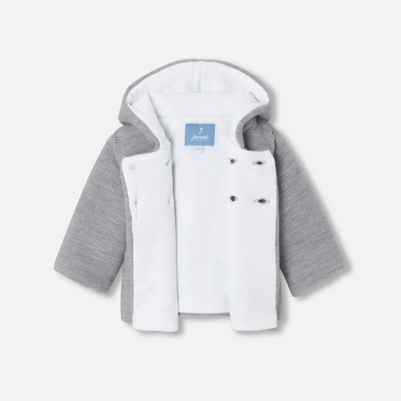 Jacadi Jacken & Mäntel|Jacken & Mäntel>Jacke für Babys aus Strick GRAU MELIERT HELL JACADI