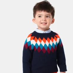 Jacadi Pullover, Sweatshirts, Strickjacken>Jacquard-Pullover für Jungen MARINEBLAU/MEHRFARBIG