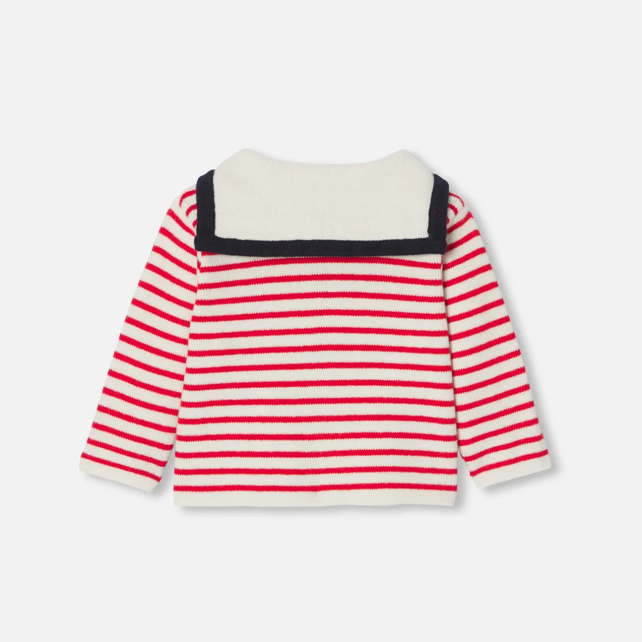 Jacadi Pullover & Cardigans>Jäckchen für Baby Jungen mit Matrosenkragen WEISS/ROT