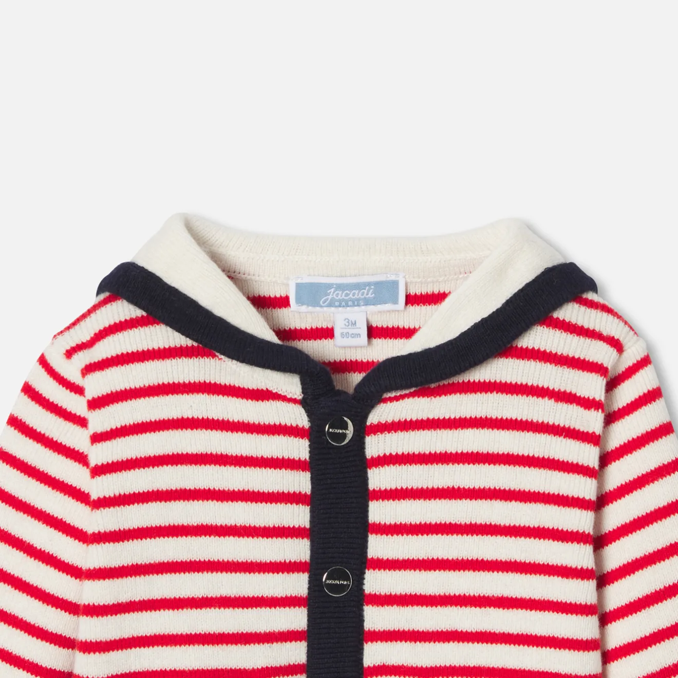 Jacadi Pullover & Cardigans>Jäckchen für Baby Jungen mit Matrosenkragen WEISS/ROT