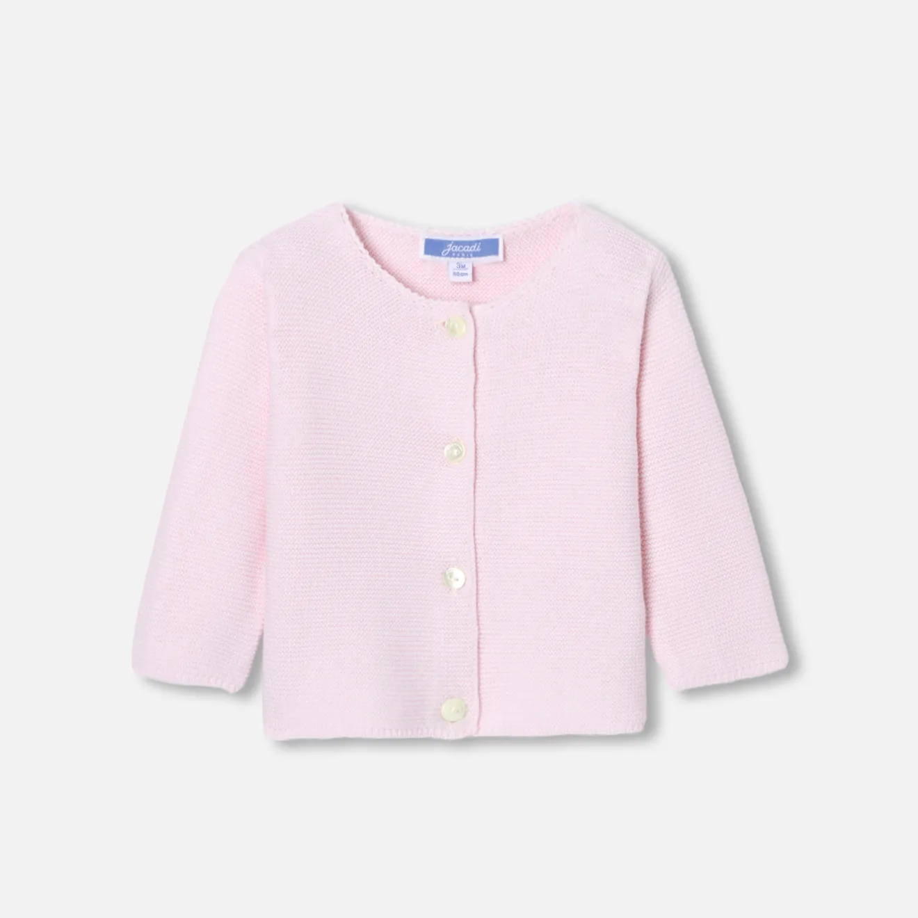 Jacadi Pullover & Cardigans>Jäckchen im Krausstrick für Baby Mädchen ROSA BLASS JACADI