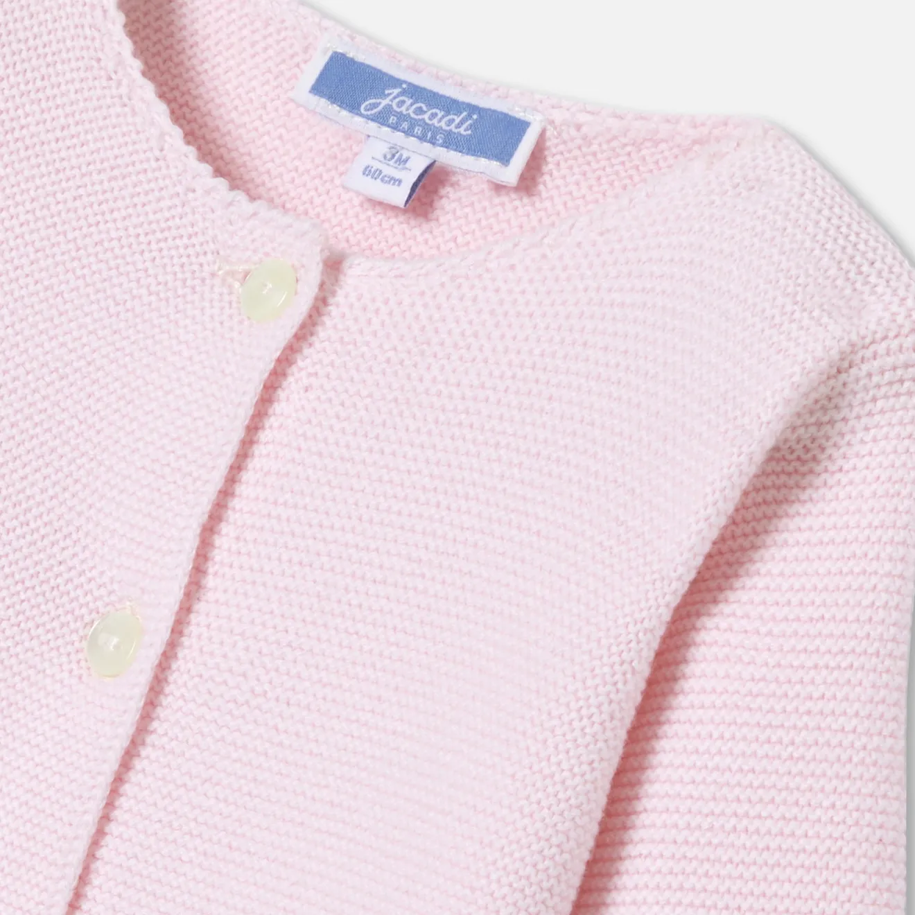 Jacadi Pullover & Cardigans>Jäckchen im Krausstrick für Baby Mädchen ROSA BLASS JACADI