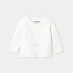 Jacadi Pullover & Cardigans>Jäckchen im Krausstrick für Mädchen JACADI WEISS