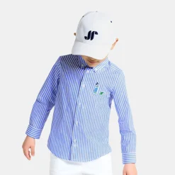 Jacadi Hemden>Kinderhemd aus gestreifter Popeline für Jungen WEISS/BLAU