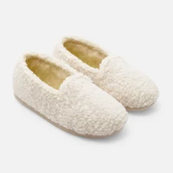 Jacadi Hausschuhe|Stoffschuhe>Kinder-Krabbelschuhe aus Sherpa für Mädchen NATURWEISS/BEIGE