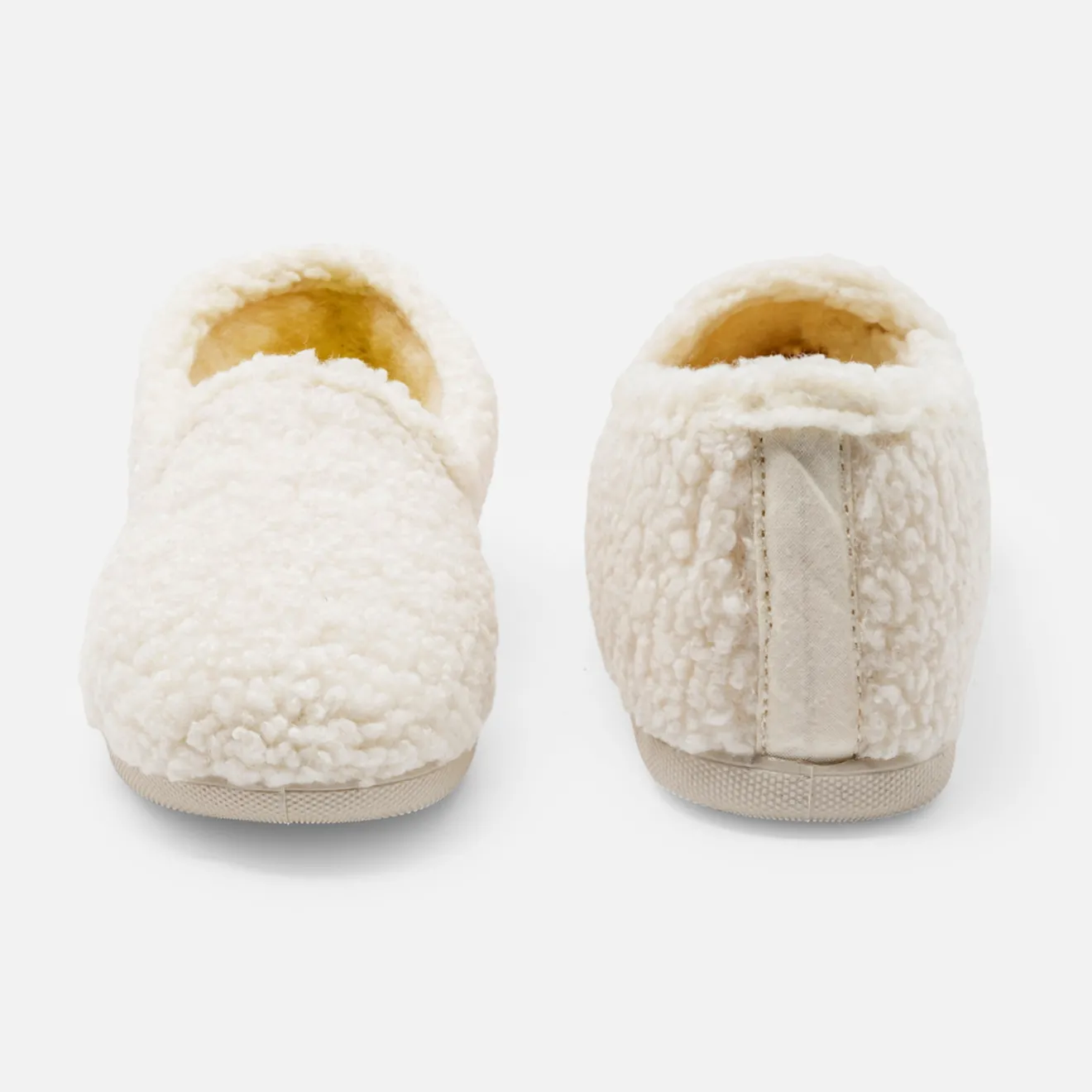 Jacadi Hausschuhe|Stoffschuhe>Kinder-Krabbelschuhe aus Sherpa für Mädchen NATURWEISS/BEIGE