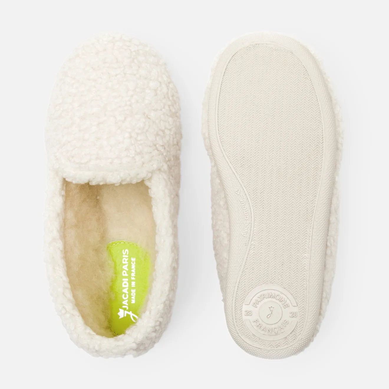 Jacadi Hausschuhe|Stoffschuhe>Kinder-Krabbelschuhe aus Sherpa für Mädchen NATURWEISS/BEIGE