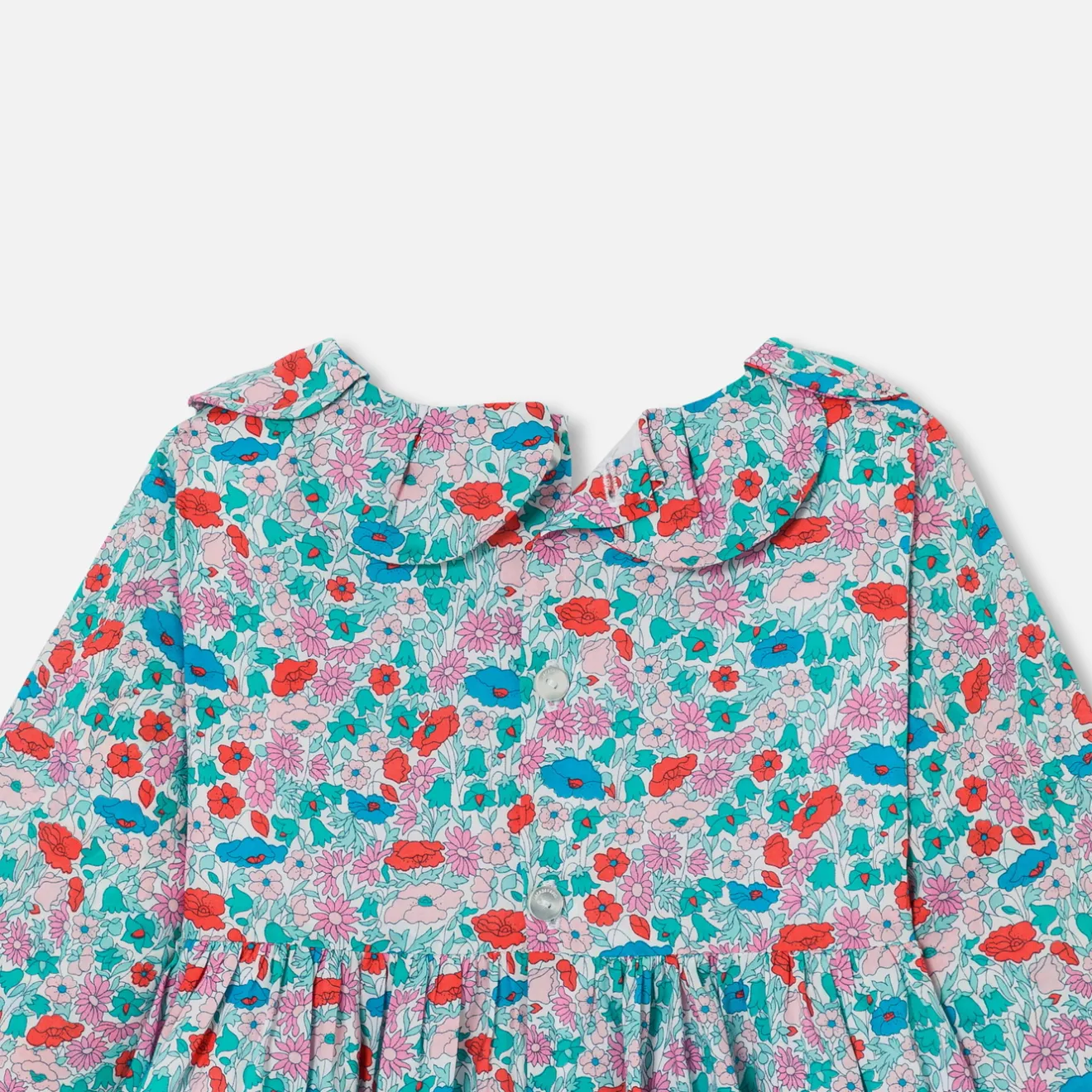 Jacadi Kleider>Kleid aus Liberty-Stoff Kleinkind Mädchen WEISS/MEHRFARBIG