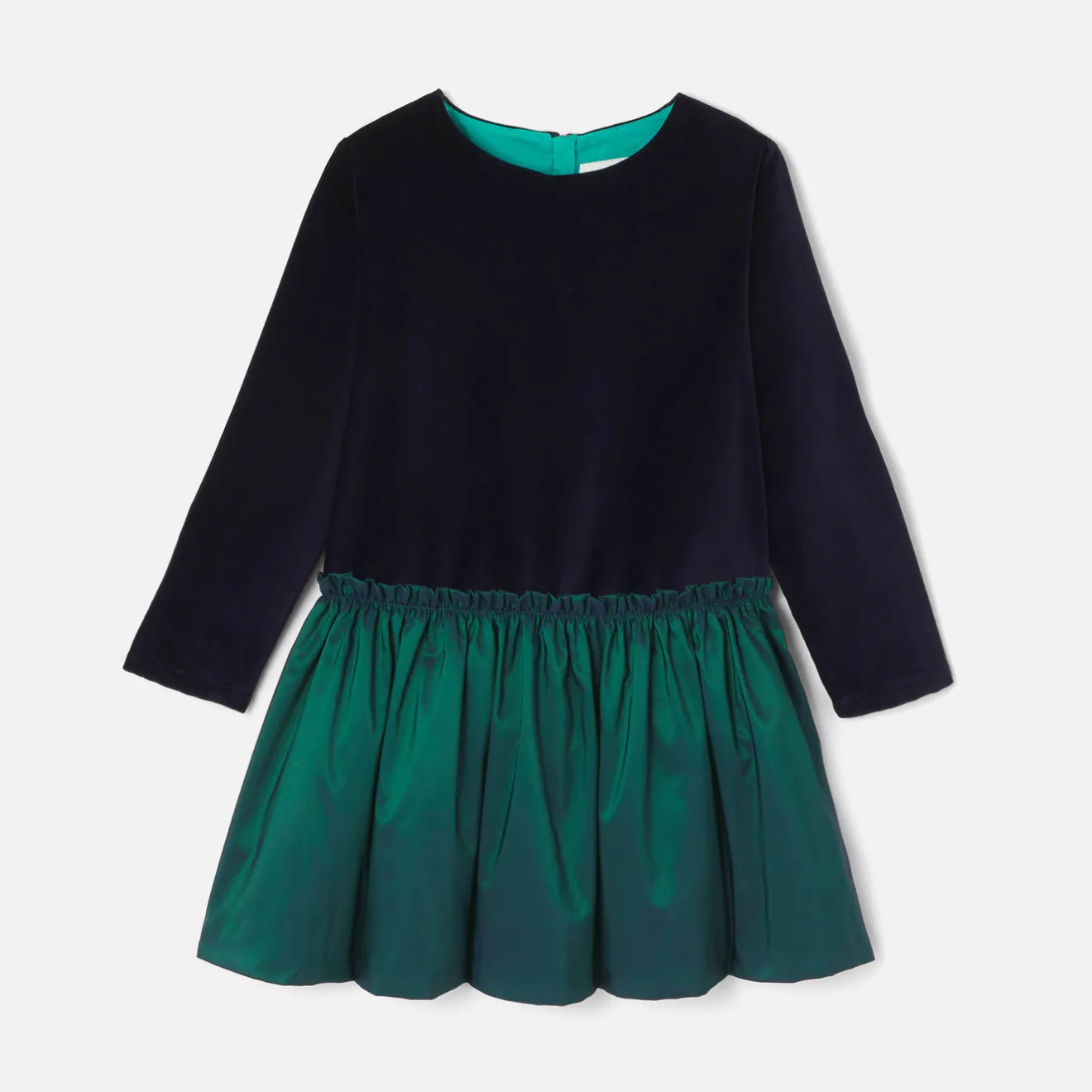 Jacadi Kleider & Röcke>Kleid aus Materialmix für Mädchen MARINEBLAU JACADI