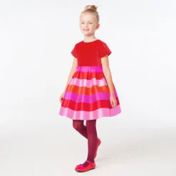 Jacadi Kleider & Röcke>Kleid aus Materialmix für Mädchen ORANGE/ MEHRFARBIG