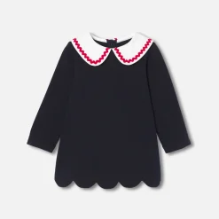 Jacadi Kleider>Kleid aus Molton Kleinkind Mädchen MARINEBLAU JACADI