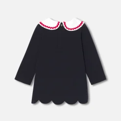 Jacadi Kleider>Kleid aus Molton Kleinkind Mädchen MARINEBLAU JACADI