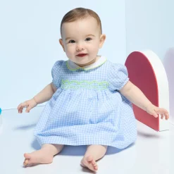 Jacadi Kleider>Kleid für Baby Mädchen mit kurzen Ärmeln BLAU/WEISS