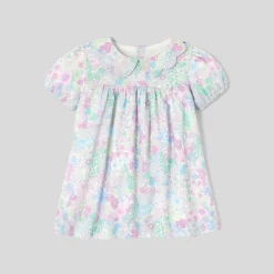 Jacadi Kleider>Kleid mit kurzen Ärmeln WEISS/MEHRFARBIG