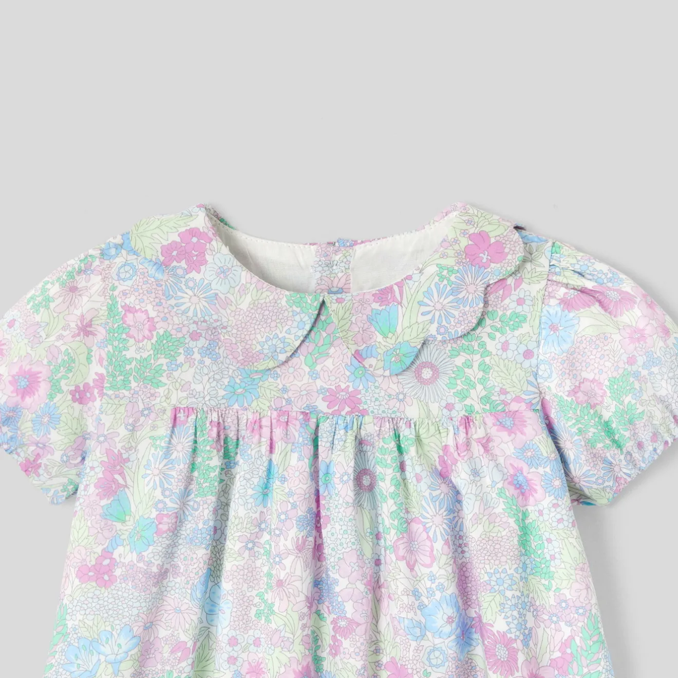 Jacadi Kleider>Kleid mit kurzen Ärmeln WEISS/MEHRFARBIG