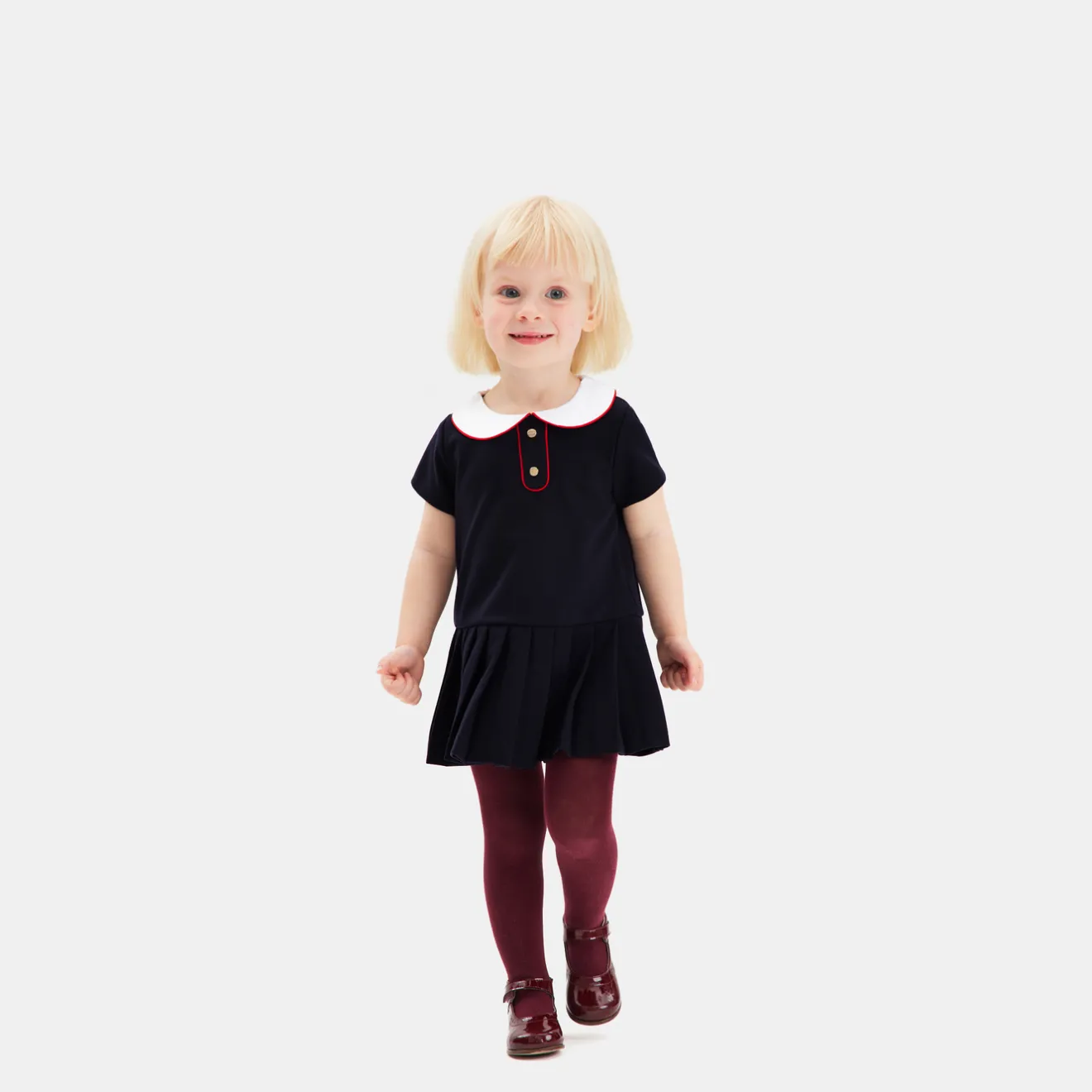 Jacadi Kleider>Kleid mit kurzen Ärmeln Kleinkind Mädchen MARINEBLAU JACADI