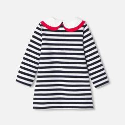 Jacadi Kleider>Kleid mit Matrosenstreifen Kleinkind Mädchen WEISS/MARINEBLAU