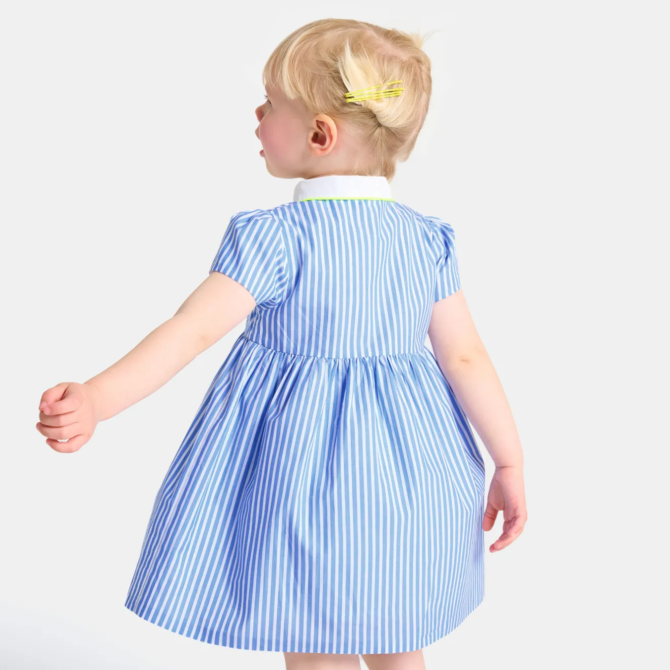 Jacadi Kleider>Kleid mit Trapezschnitt Kleinkind Mädchen WEISS/BLAU