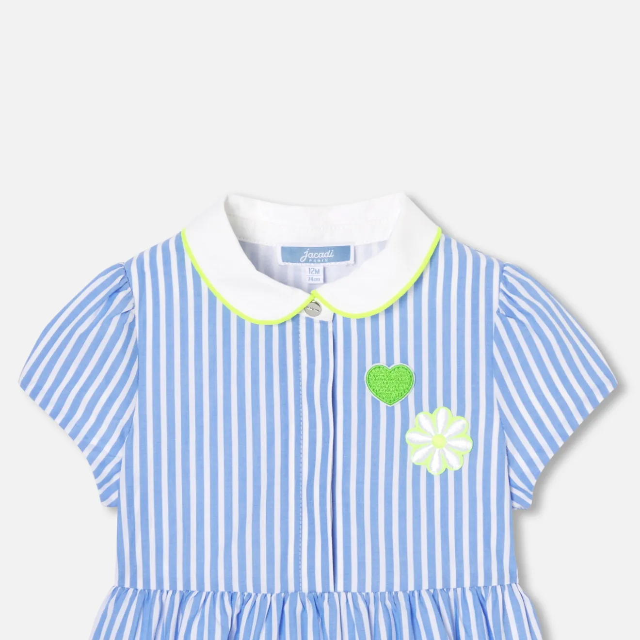 Jacadi Kleider>Kleid mit Trapezschnitt Kleinkind Mädchen WEISS/BLAU