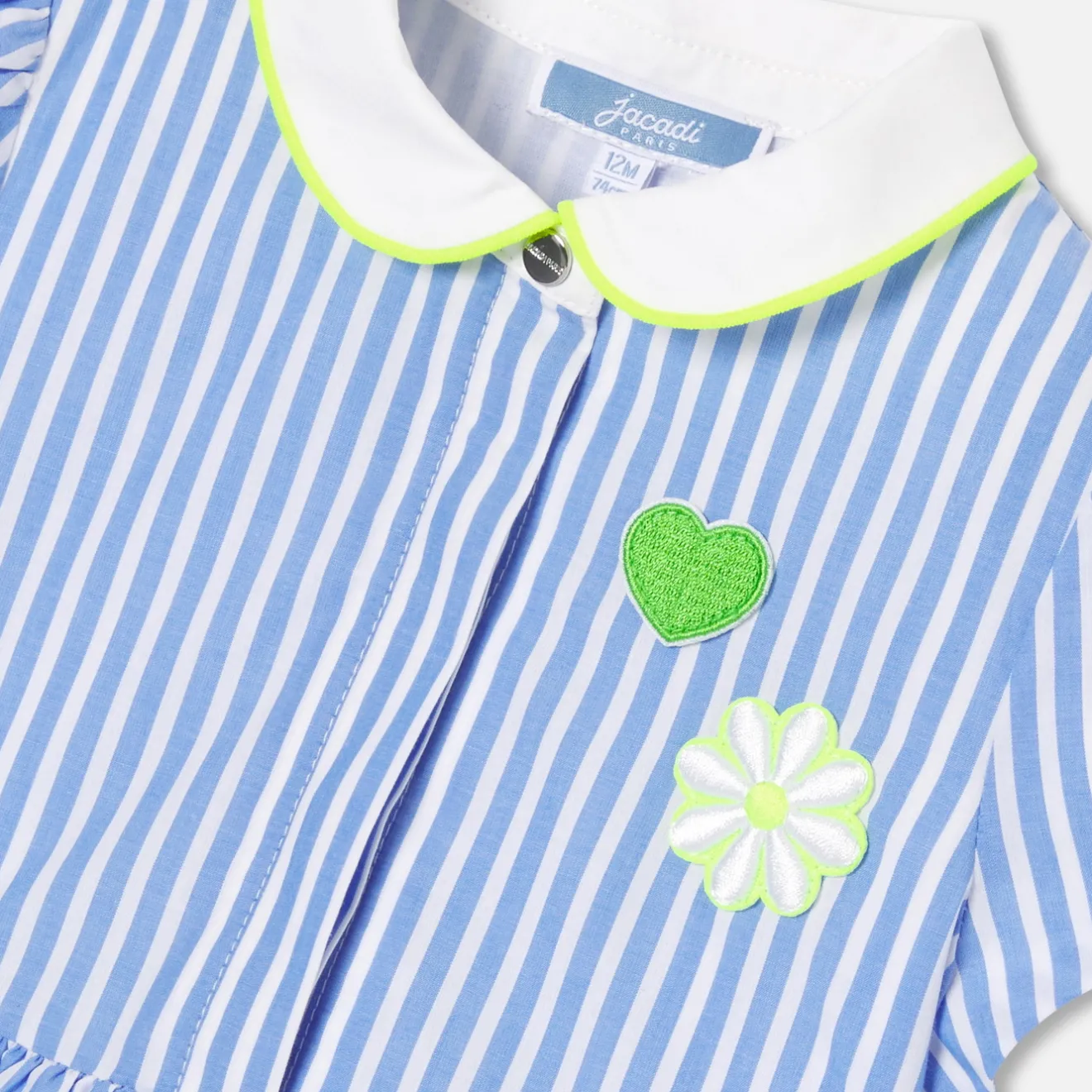 Jacadi Kleider>Kleid mit Trapezschnitt Kleinkind Mädchen WEISS/BLAU