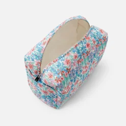 Jacadi Wickeltaschen & Kulturbeutel|Wickeltaschen & Kulturbeutel>Kulturbeutel aus Liberty-Stoff ROSA/GRÜN