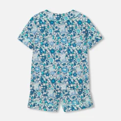 Jacadi Schlafanzüge & Nachthemden>Kurzer Mädchenpyjama aus Liberty-Stoff BLAU/MEHRFARBIG