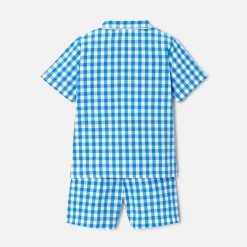 Jacadi Schlafanzüge>Kurzer Pyjama mit Vichy-Karos für Jungen BLAU/WEISS