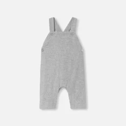 Jacadi Spieler, Latzhosen, Ensembles>Latzhose aus Flanell für Baby Jungen GRAU MELIERT HELL JACADI