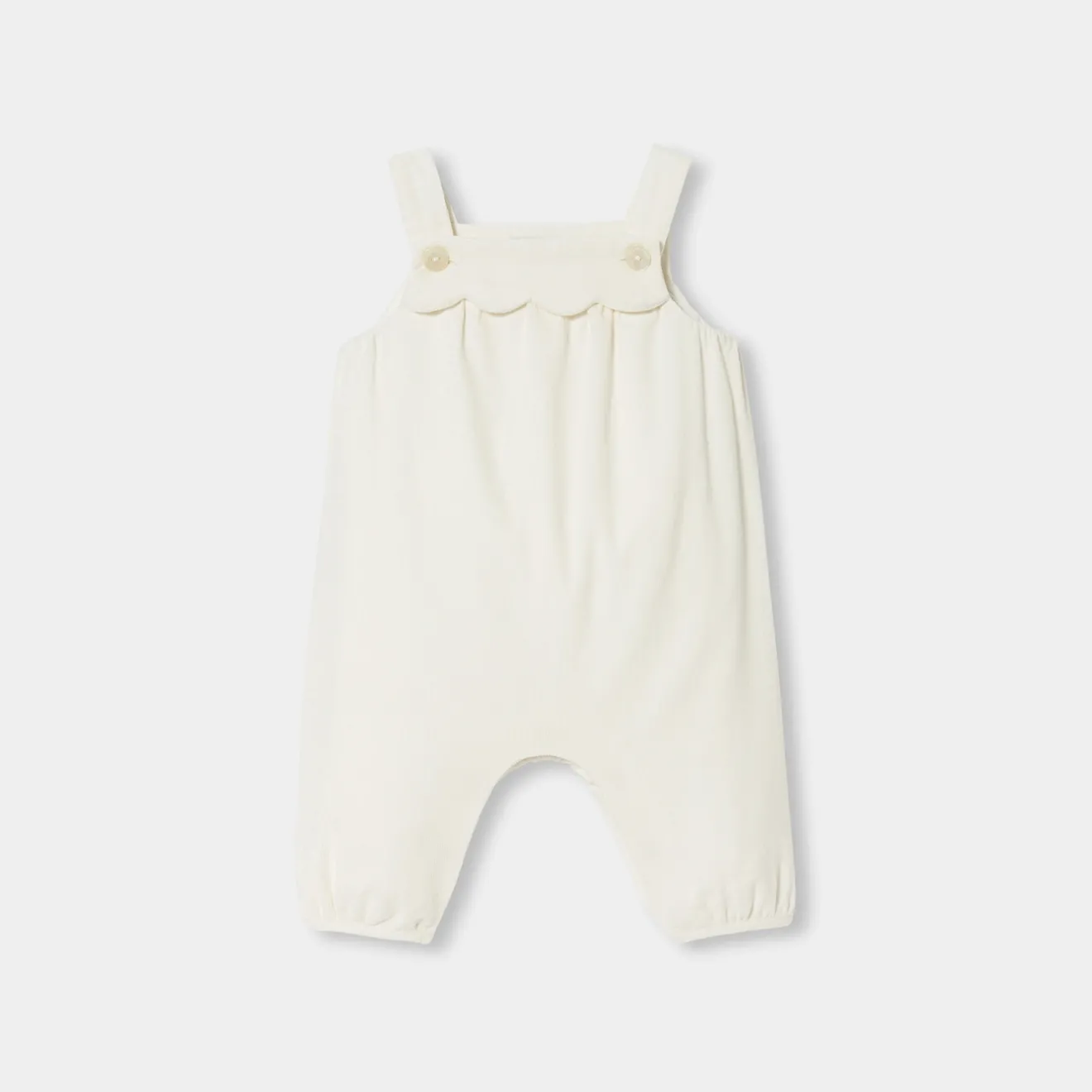Jacadi Spieler, Latzhosen, Ensembles>Latzhose aus Samt für Baby Mädchen WEICHES JACADI WEISS