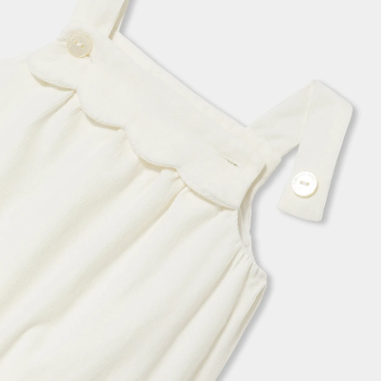 Jacadi Spieler, Latzhosen, Ensembles>Latzhose aus Samt für Baby Mädchen WEICHES JACADI WEISS