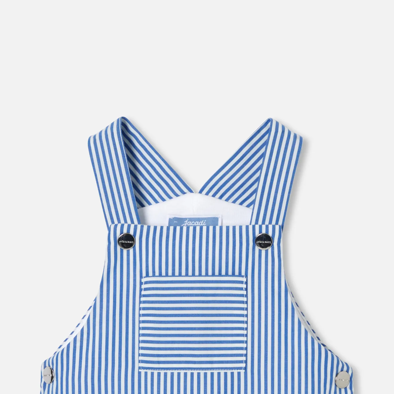 Jacadi Spieler, Latzhosen, Ensembles>Latzhose für Baby Jungen WEISS/BLAU