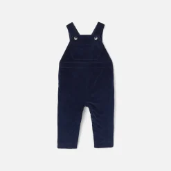 Jacadi Overalls, Latzhosen, Ensembles>Latzhose für Jungen aus Velours MARINEBLAU JACADI
