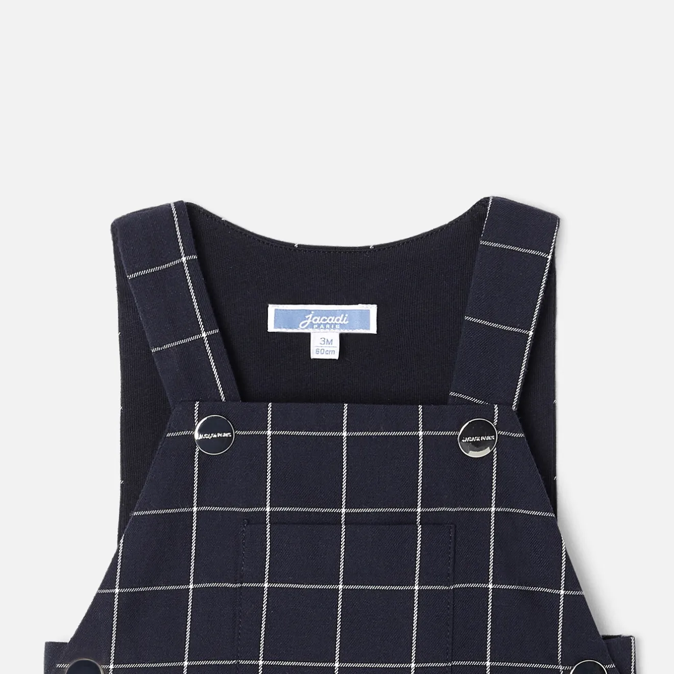 Jacadi Spieler, Latzhosen, Ensembles>Latzhose mit Karomuster für Jungen MARINEBLAU/WEISS