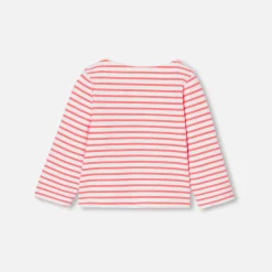 Jacadi T-Shirts, Polos, Langarmshirts>Matrosenshirt Kleinkind Mädchen WEISS/KORALLENROT