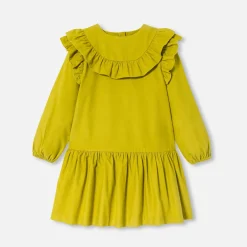 Jacadi Kleider & Röcke>Mädchen-Kleid aus Feincord KÜMMEL