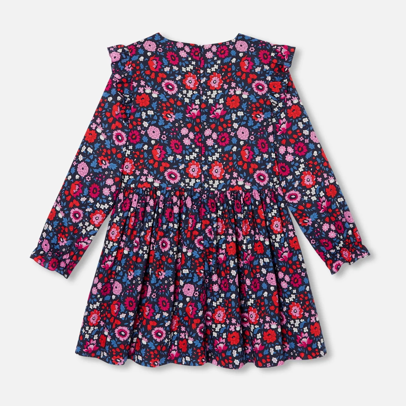 Jacadi Kleider & Röcke>Mädchenkleid aus Liberty-Stoff MARINEBLAU/MEHRFARBIG