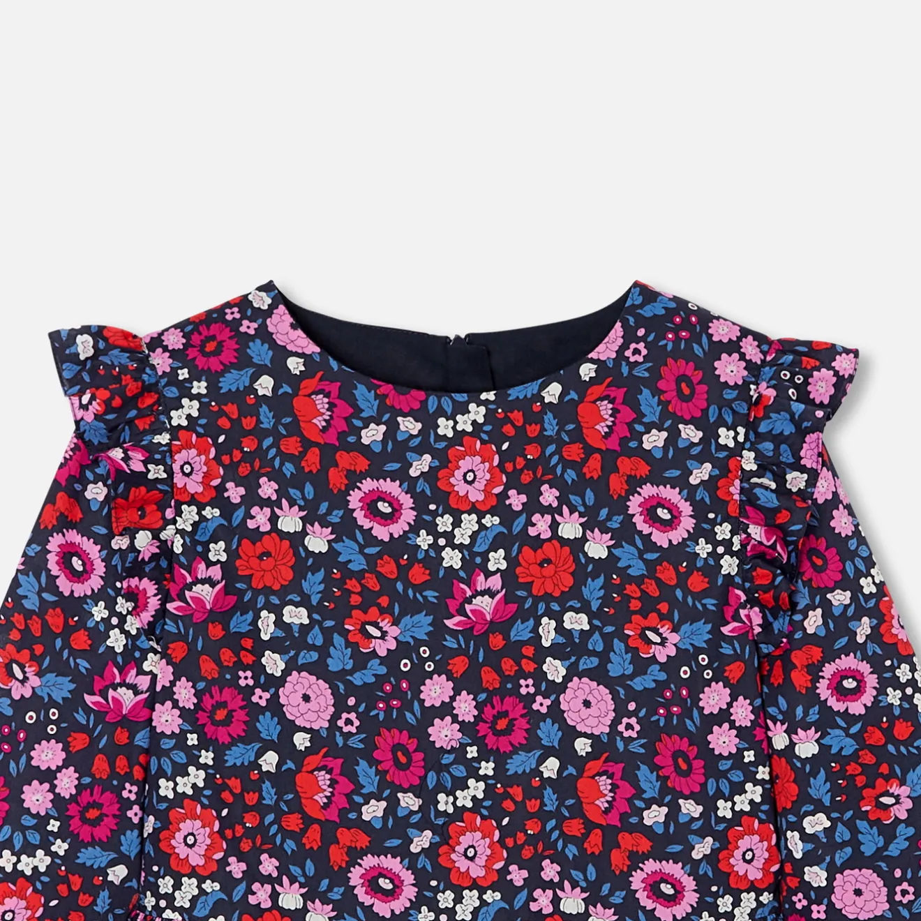 Jacadi Kleider & Röcke>Mädchenkleid aus Liberty-Stoff MARINEBLAU/MEHRFARBIG
